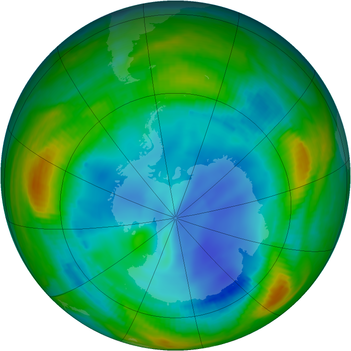 Antarctic ozone map for 28 July 1998